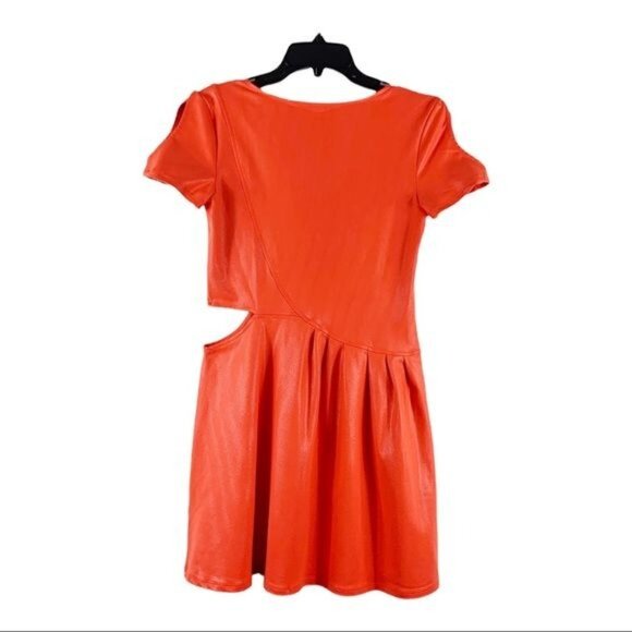 Leith Cutout Coral/Orange Shimmer Dress Size Small ASO Aria Pretty Little Liars - Picture 3 of 13